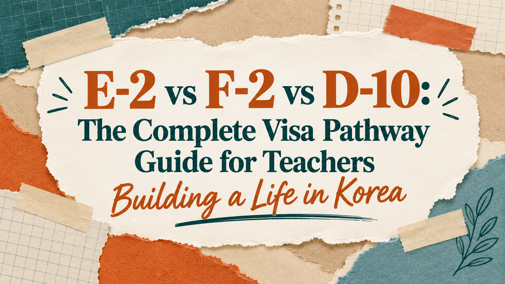 E-2 vs F-2 vs D-10: The Complete Visa Pathway Guide for Teachers Building a Life in Korea
